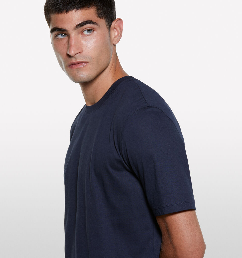 T-shirt a maniche corte regular fit blu scuro - t-shirt a manica corta da uomo - Blu Scuro | Sisley image number 4
